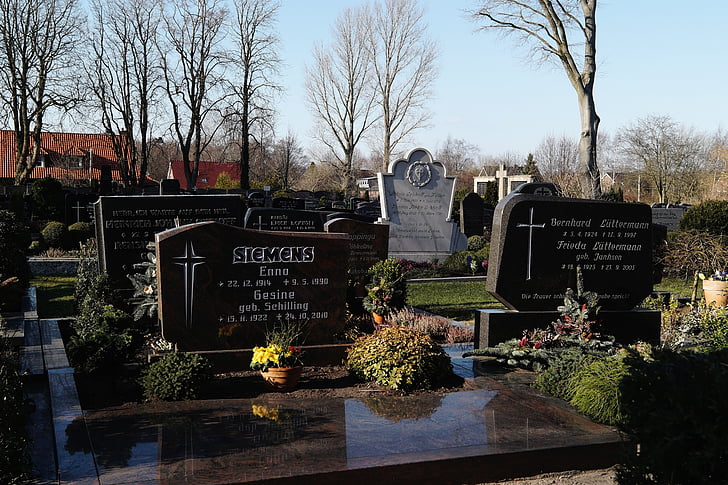 Cementerio, piedras graves, graves, inscripción, Cementerio, lugar de descanso final, armonía