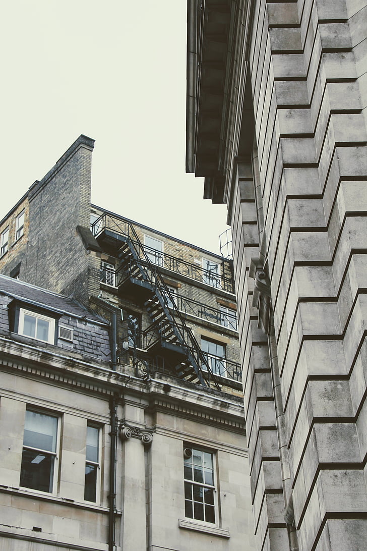 Lontoo, Homes, ulkoiseen portaikko, paloportaat, City, arkkitehtuuri, Iso-Britannia