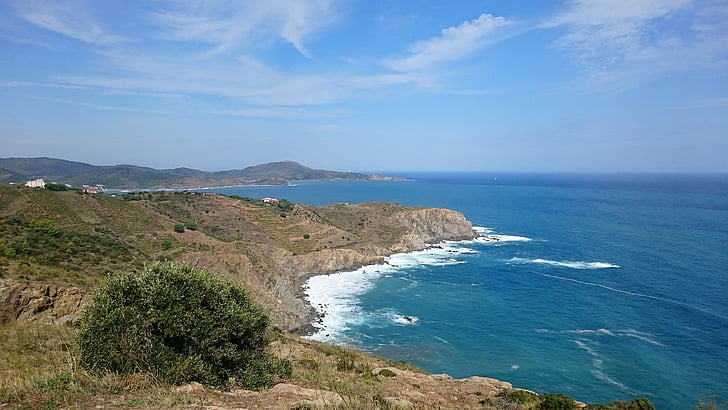 Costa, Mar, costa rocosa, Roca, al costat del mar, ona, Espanya