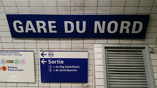Nord, Gare, Gare du nord, Stacja, transportu, Pociąg