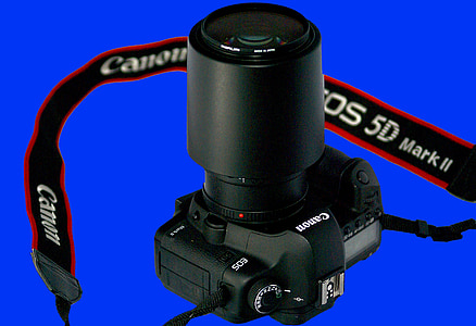 Kamera, Canon-Kamera, SLR, Objektiv, Körper, Tragegurt, Canon 5dmarkii