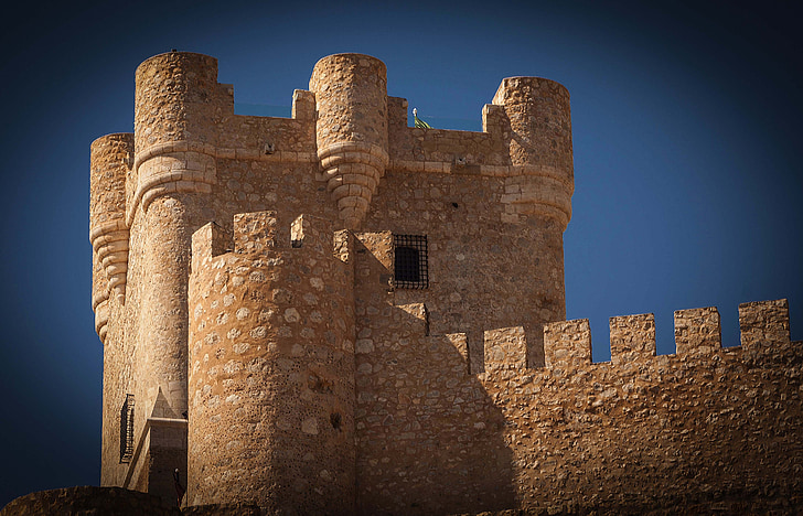 Castelul, Evul mediu, vechi, creneluri, medieval, Turnul, Spania