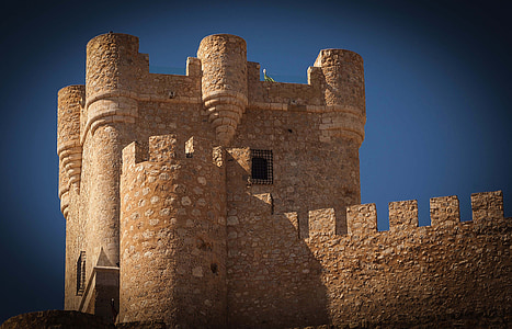 Château, Moyen-Age, vieux, créneaux, médiévale, tour, Espagne