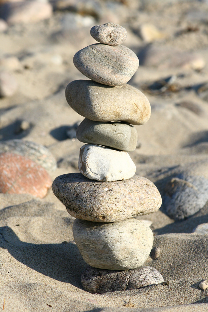 плаж, камъни, игра, забавно, скулптура, пясък, крайбрежие