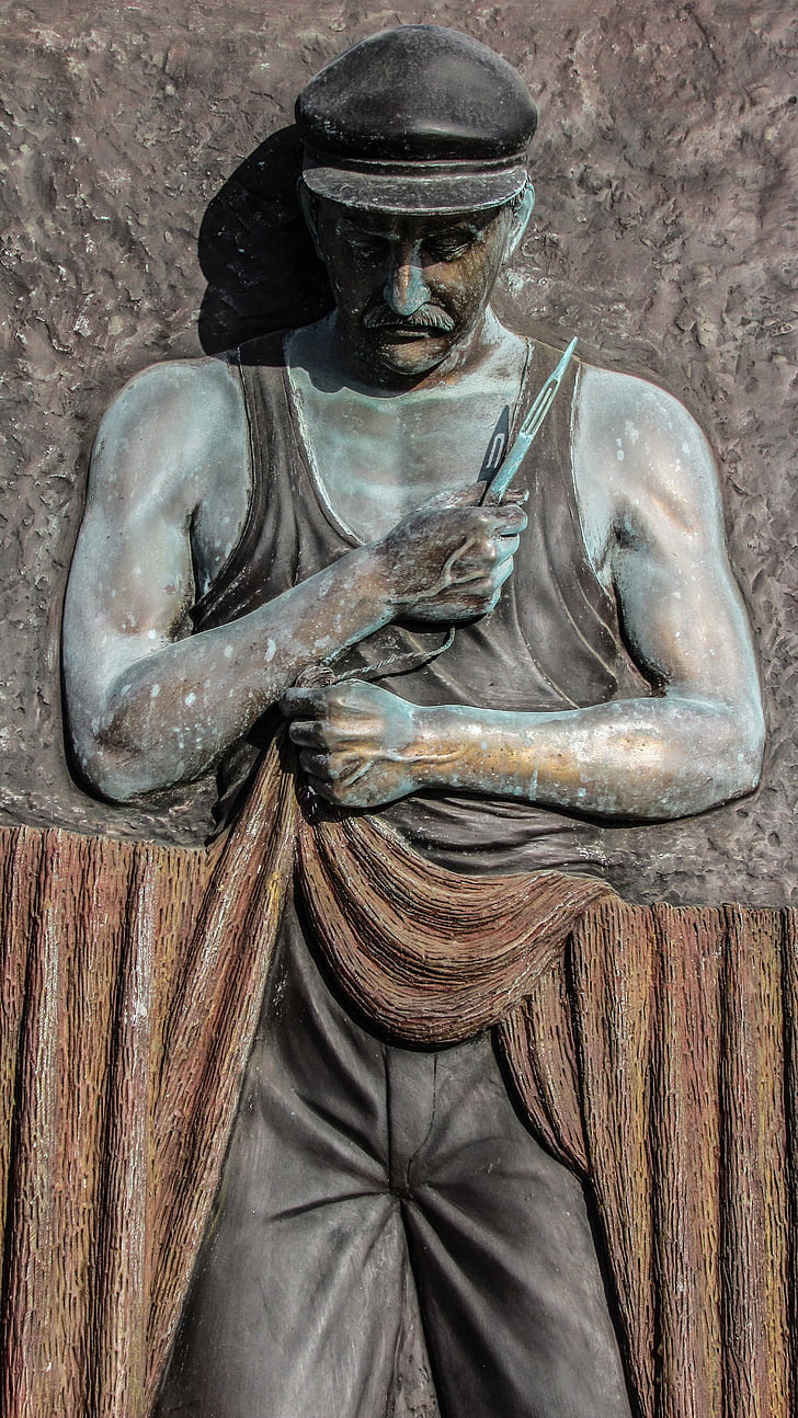 pescar, sculptura, Cipru, Ayia napa, portul, tradiţia, Statuia