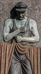 pescador, escultura, Chipre, Ayia napa, Puerto, tradición, estatua de