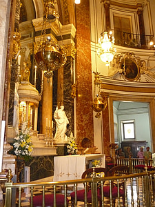 Базилика, вътре, злато маса, Валенсия, Църква, стар, архитектура