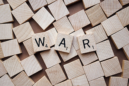 válka, Bitva, dopisy, Scrabble, boj proti