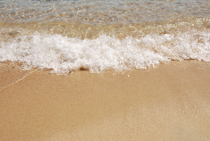 havet, vatten, stranden, Sand, Rensa, skum, sommar