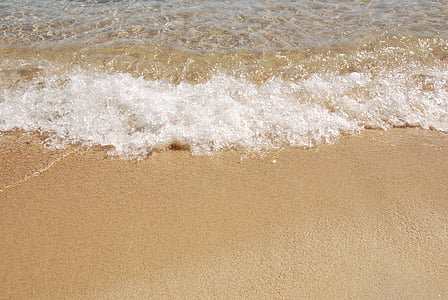 laut, air, Pantai, pasir, jelas, busa, musim panas