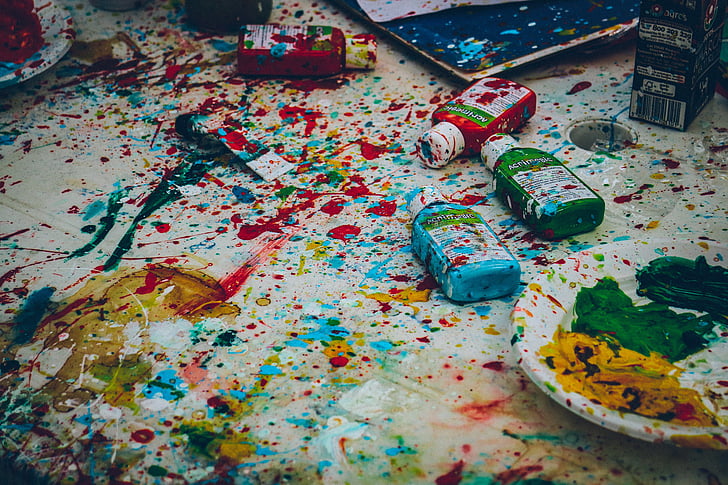 brush, color, colors, colours, craft, messy, motley
