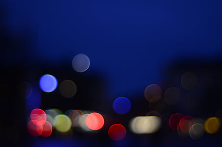 background, night, bokeh, blue, city, himmel, blur