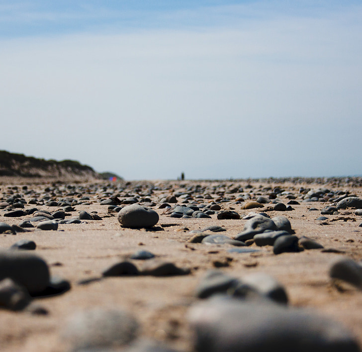 praia, Verão, mar, Mar do Norte, pedras, ampla, Zen