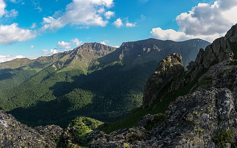 Bulgārija, stara planina, Balkānu centrālajām, masīva, triglav, lielais kademlia, dziedāšanas klintīm, staigāt