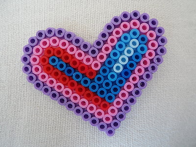heart, mother's day, love, ironing beads, beads, child, do it yourself