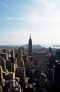 New york, metropole, město, mrakodrapy, budovy, Empire state, Panorama