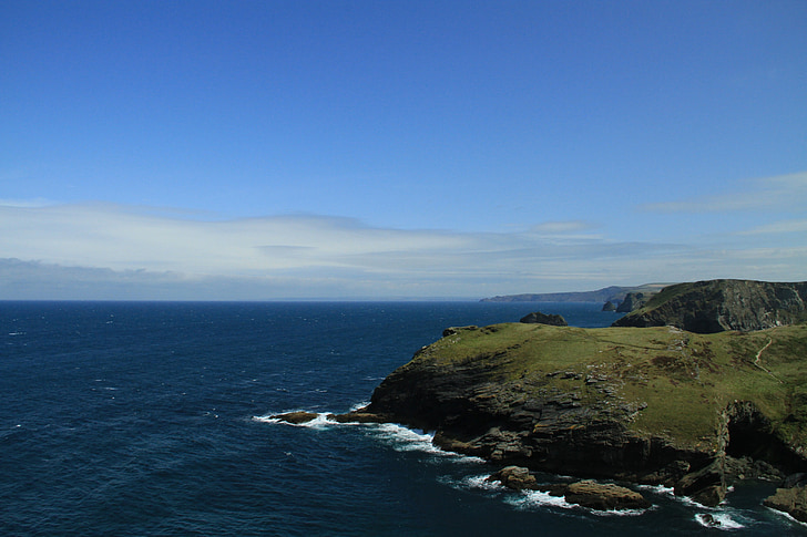 paisaje costero, mar, Mar Céltico, Inglaterra, Cornwall