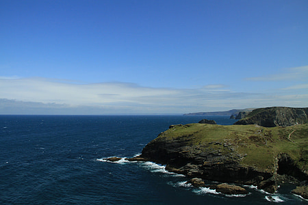 paisaje costero, mar, Mar Céltico, Inglaterra, Cornwall