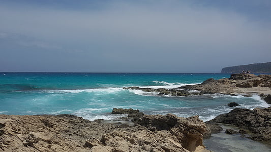 Formentera, morze, Costa, Wyspa, Horizon nad wodą, Plaża, Natura