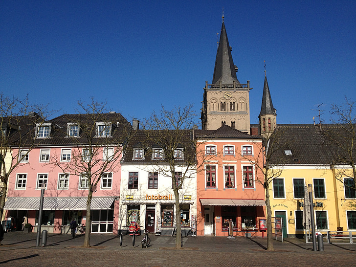 Xanten, Tyskland, byn, Downtown, norr rhine-westphalia, monumentet, strukturer