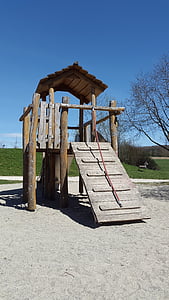 playground, play, children, game device, children's playground, wood, bar