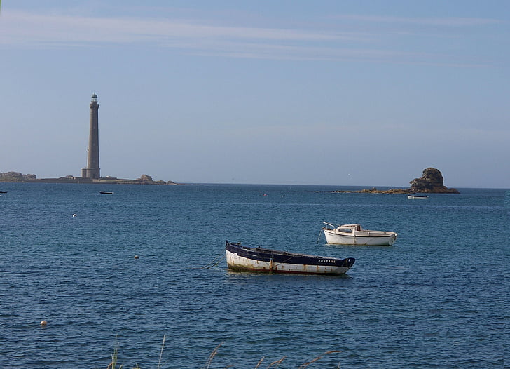 havet, Storbritannien, Lighthouse, båtar, Sky, blå, Frankrike