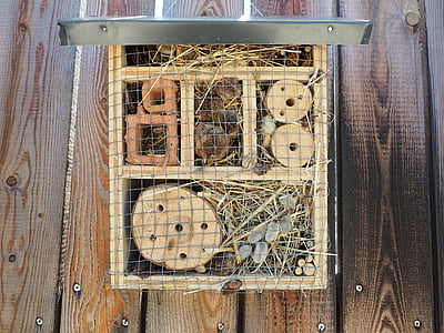 insect hotel, bee, bee hotel, wood, insect, wild bee hotel
