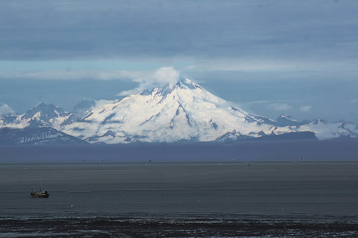 Mt, Redoubt, insenatura di Cook, Vulcano, Alaska, paesaggio, natura