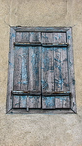 fenêtre de, vieux, en bois, maison, architecture, traditionnel, Chypre