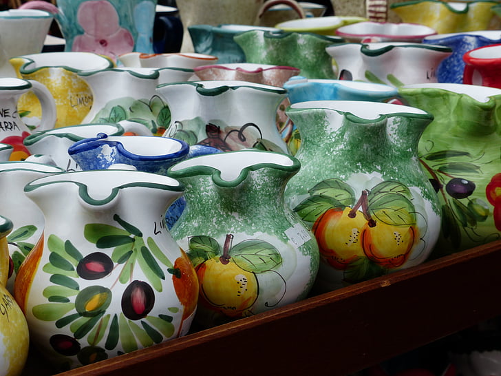jarras de, cerámica, porcelana, cerámica, Italiano