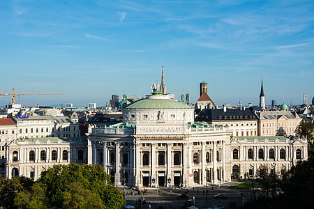Burgtheater, Viena, Outono, cidade, Áustria