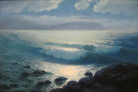 Lionel walden, zee, Oceaan, water, hemel, wolken, licht