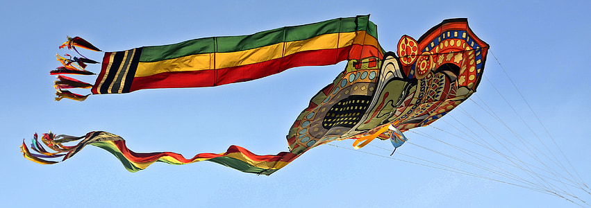 Kite, flygande, verksamhet, vind, färgglada, Indien, flagga