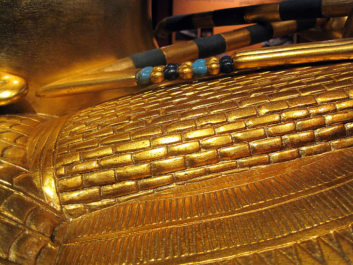 Tutankhamon, sarcofag, comoara, afişare, bogăţiile, replica, aur