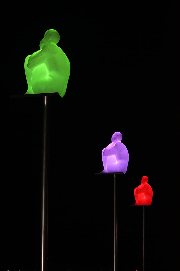 escultura, Bordeus, nit, Art, llums