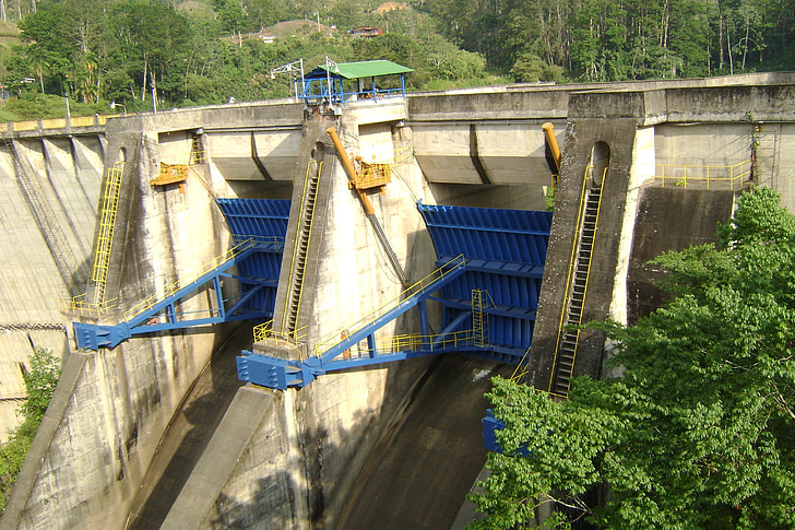 costa rica, hydro electric, plant, dam, forest, trees, woods