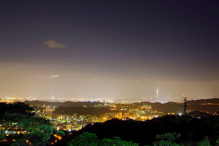 Taipei, mucha, Maokong, vista de noche