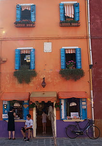 italy, burano, italian, venice, canal, facade