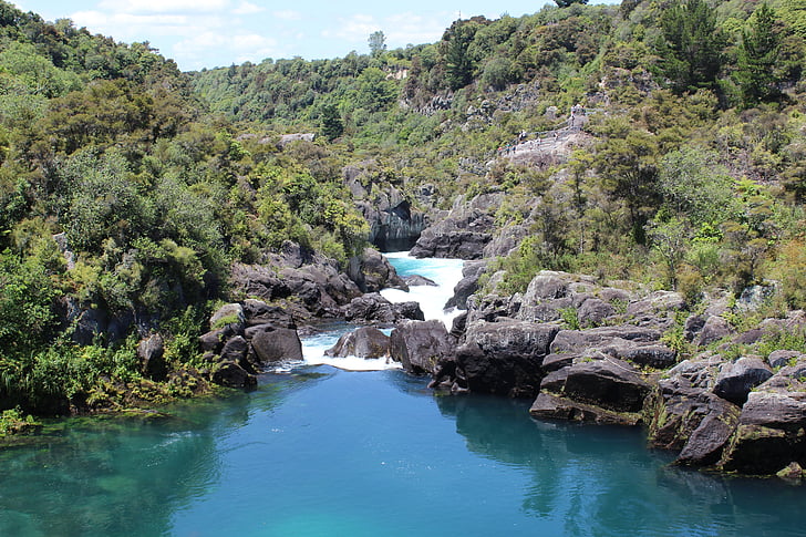 Príroda, rieka, Nový Zéland, Rock, prírodné, krajinky, krásny