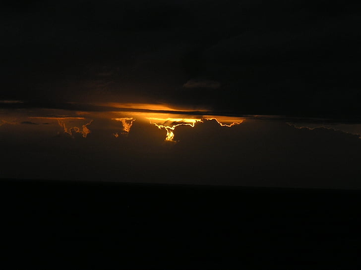 východ slunce tma, Shelly beach, NSW, Austrálie, Scenics, obloha, žádní lidé