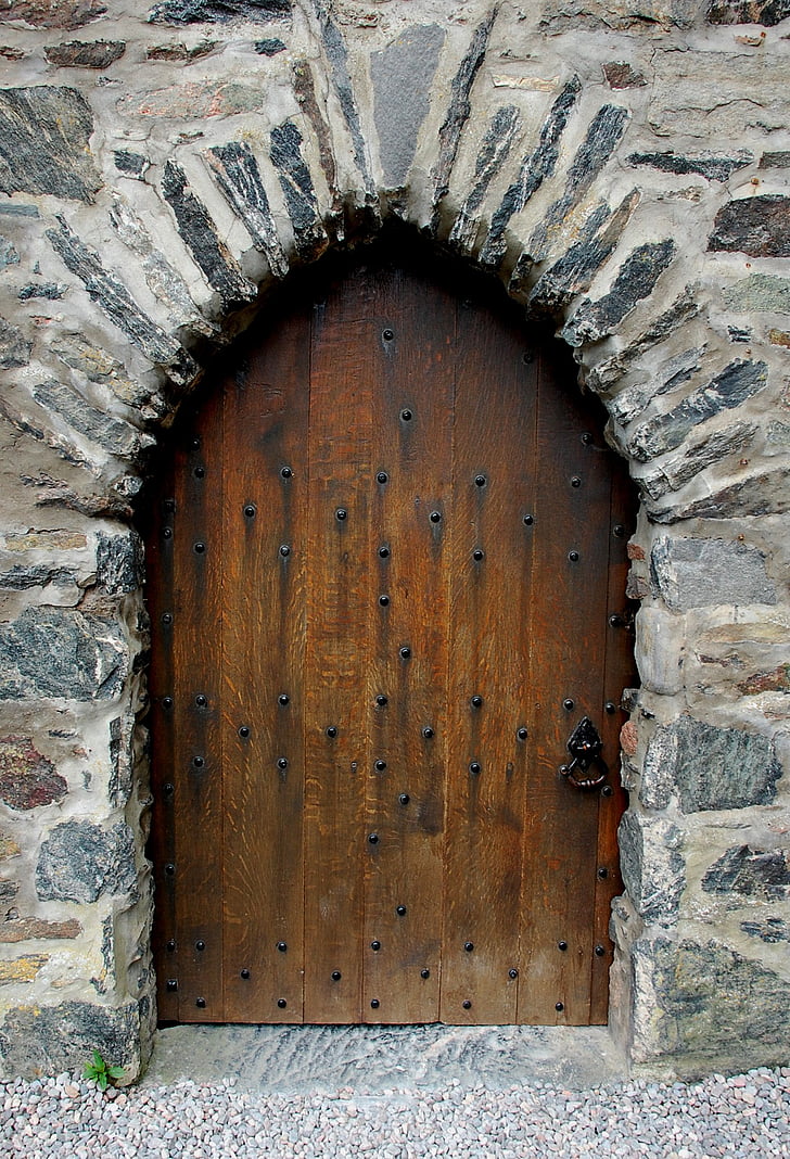 Schloss, Tür, Schottland, Portal, Stein, außen, Bogen