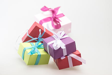 regals, paquets, fet, bucle, bucle de paquet, Nadal, decoració de Nadal