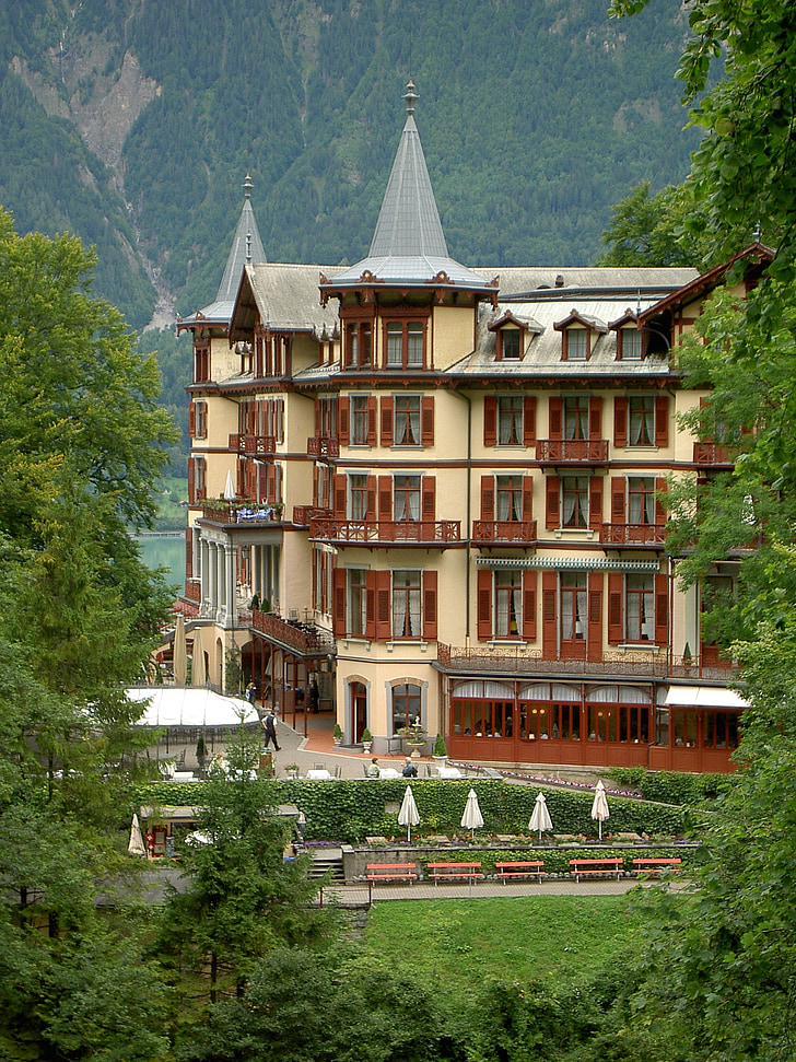 rakennus, Hotel, Sveitsi, luonnonkaunis, maisemat, arkkitehtuuri