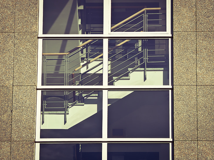 fachada, escaleras, arquitectura, edificio, escalera, poco a poco, ventana