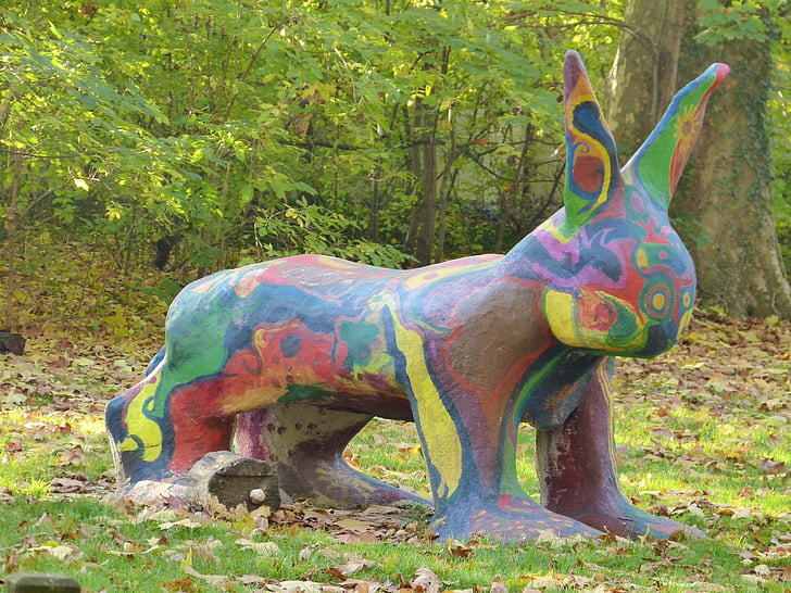 arte, estatua de, colorido, Color, Resumen, Parque, Stuttgart