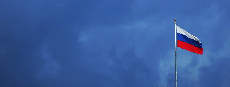 russia, flag, clouds, thunderstorm, gloomy, policy, relationship