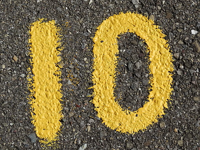 antal, annons, gul, färg, asfalt, Road, siffran