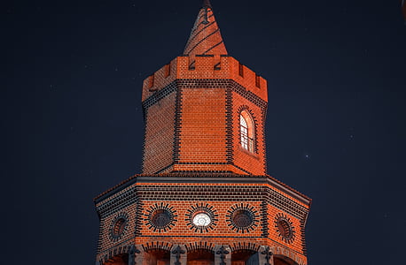smėlio sp., bokštas, naktį, laikas, bažnyčia, pilis, Architektūra