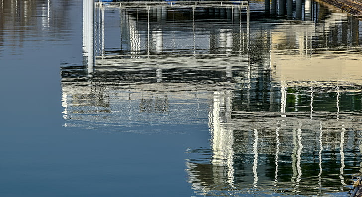 calm, lake, mirror, reflection, water, waterfront, window