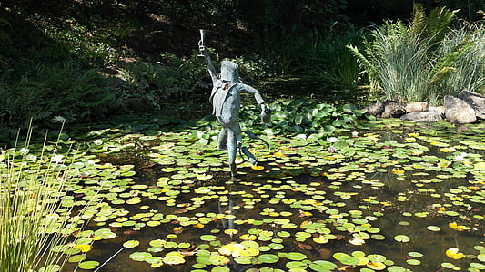 žába, socha, přípitek, Lily rybník